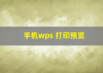 手机wps 打印预览